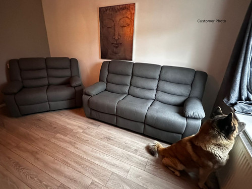 Grey fabric recliner sofa - grey,