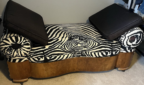 Zebra print faux fur chaise - print,