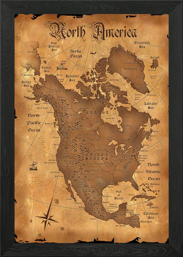 America old map - map, wall