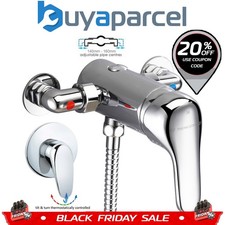 Chrome Thermostatic Single Lever Shower Mini Mixer Exposed Concealed 130mm 150mm