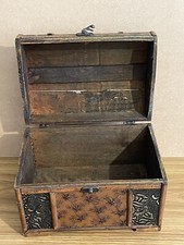  Retro Wooden Jewellery Box Pirate Theme Chest Treasure Decorative Storage  