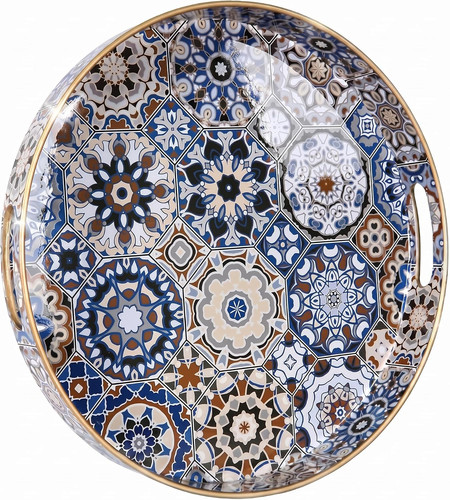 Round serving tray - 33cm, mosaic