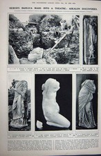 Old Vintage Print 1922 Askalon Statue Isis-Tyche Herod Cloisters Atlas 20th
