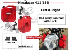 Fit For Royal Enfield "Himalayan 411 Red Jerry Can Pair with Lock & Mounts"