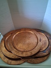 Hammered Copper 11" Plates Set