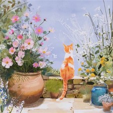 Cat Garden Blank Card Notelet
