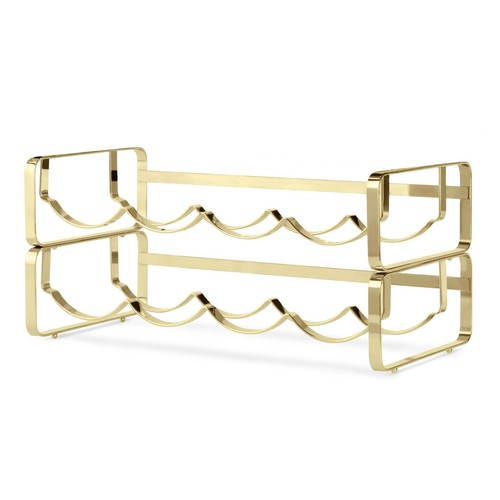 Livivo gold chrome wine rack - gold,