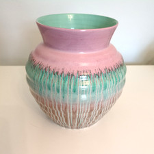 Shelley Harmony Ware Drip Vase Art Deco Pink  1930s 17cm