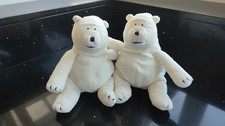 Pair of Birdseye Clarence The Polar Bear Plush Promotional Collectable 7"