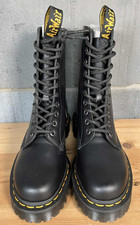 DR Martens 1490 Bex Black Leather 10 Hole Boots Size 3 Uk