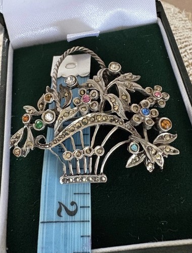 Vintage brooch marcasite - vintage,