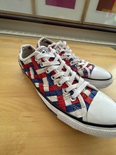Converse Shoes Mens 9.5 Braided Woven Red White Blue