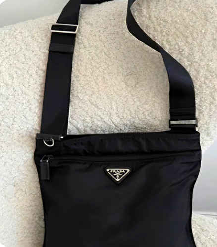 Prada black nylon crossbody - nylon,