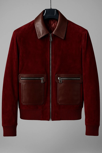 Men pure suede - suede, red