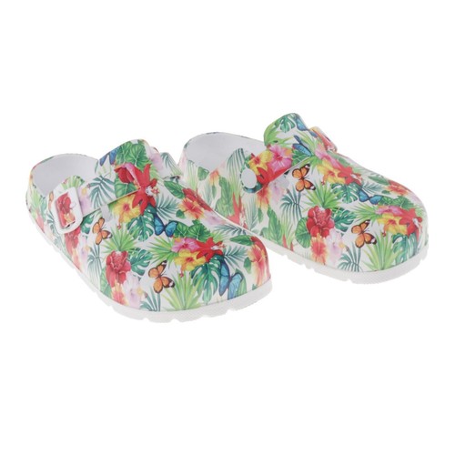 Women floral printed clogs - floral,