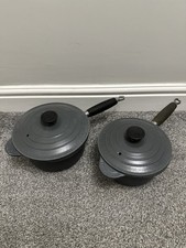 Le Creuset Grey Cast Iron Sauce Pan Set with Lids (18, 20) - Made in France