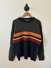 Vintage Banana Republic Sweater Mens XL Green 90s Crewneck Pullover Striped