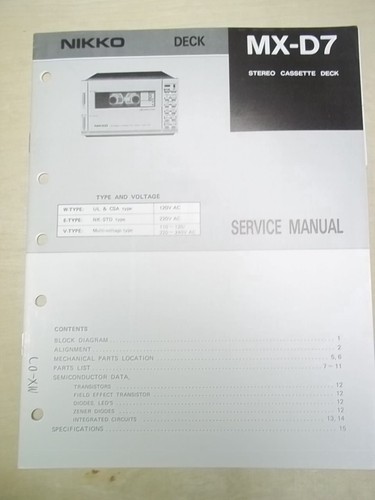Vtg nikko service repair - vtg,