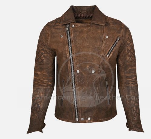 Men vintage distressed brown - men's,