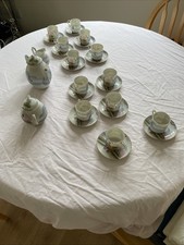 JAPANESE VINTAGE Fine Bone China 12Piece Tea Set With Sugar Creamer And Tea Pot 