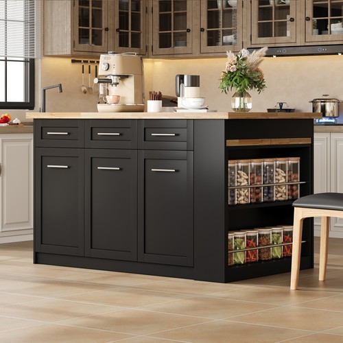 Kitchen island with breakfast - kitchen,