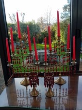 Antique Brass Candelabras w/