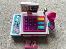 Barbie Cash Register Shop Till with scanner and credit card Just Play toy