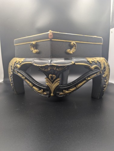 Vintage ebonised gilt - gilt, carved
