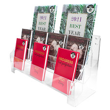 Greeting Card Stand - 3 Tier Acrylic Fits Slatwall, Grid or Mesh 420MM (DSL2+)