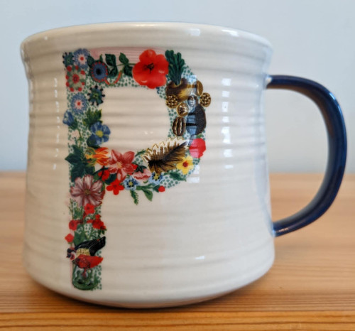 Initial ceramic mug - 'p',
