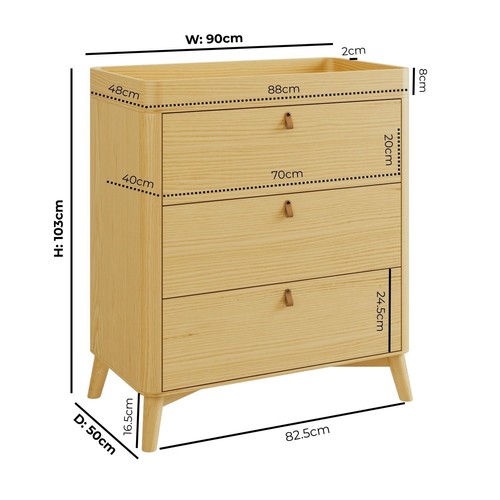 Wooden changing table - table, oak