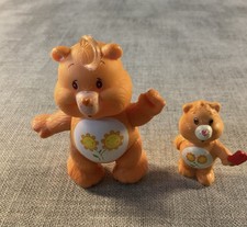 Vintage Care Bears 1980’s Friend Bear Poseable with Extra Mini Figure Set of 2