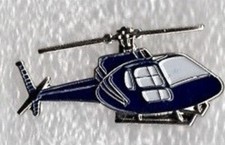 Helicopter pin badge. Dark