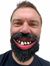Funny Face Mask Fake Beard Big Teeth Pirate Costume Accessory Mouth Cover