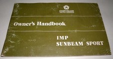 Imp Sunbeam Sport Owner's Handbook, Chrysler, Paperback, 1974