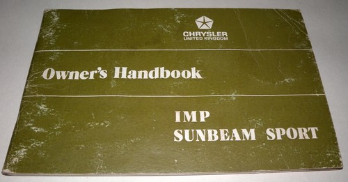 Imp sunbeam sport - sport, owner's