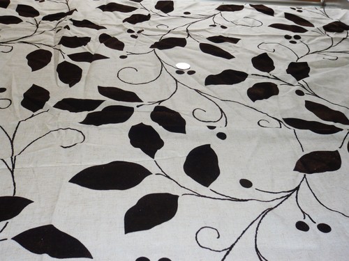 Linen cotton flocked - linen/cotton, velvet
