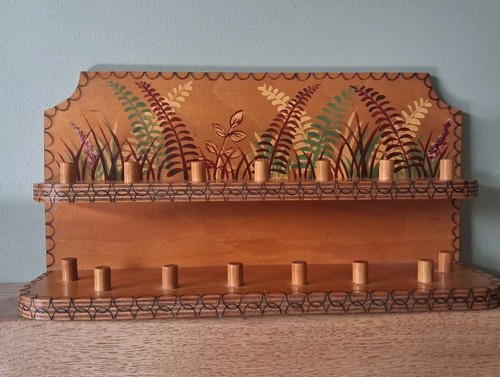 Vintage hand painted wooden - painted,