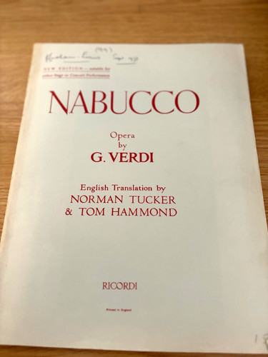 Ricordi verdi nabucco opera - verdi,