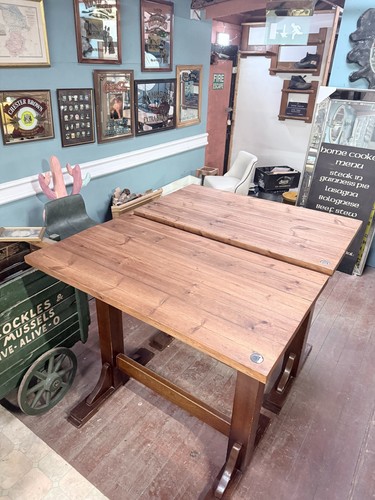 Pair wooden poseur tables - of,