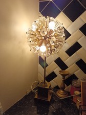 Vintage Emil Stejnar Brass Sputnik Dandelion Gold Plate Table Lamp Very Heavy 