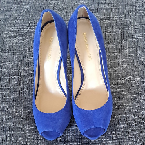 Enzo angiolini blue suede peep - suede,