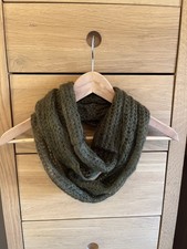 New Mohair Infinity Scarf In Olive Green