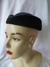 Air Stewardess Style Black Pill Box Hat 57cms