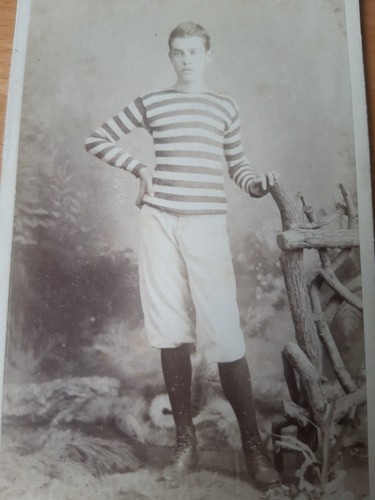 Cdv boy young man football - cdv,