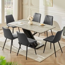 4x Dining Chairs Faux Leather