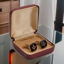 Vintage Black Enamel Masonic
