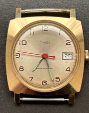 Vintage 60s Timex Marlin Gold Tone Stainless Steel Manual Watch Working VGC