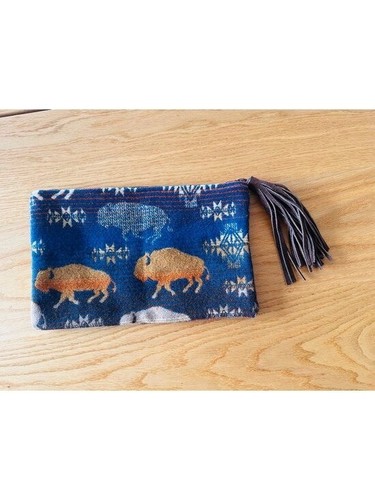 Wool clutch makeup bag - wool,