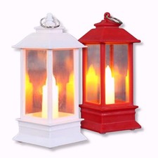 Christmas Hanging Lantern with LED Candle Light Red or White – Battery Operated